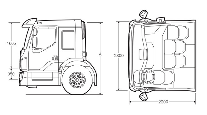 Volvo FE cabine met lage instap